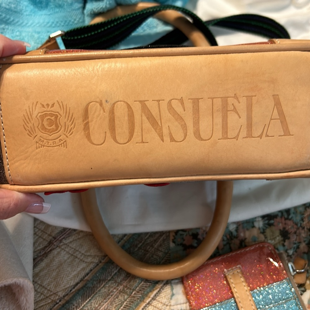 2 Dif sides Consuela Adrian Glitter Luncheon crossbody with matching card/wallet - Picture 12 of 16